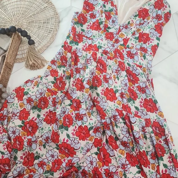 [ ALEXIA ADMORE] Women's size 6, &quot;summer poppy&quot; floral maxi tiered dress