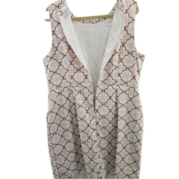 💠 Boben Beautiful Sleeveless Clover Shift Dress Zip Lined with Pockets 16L RARE