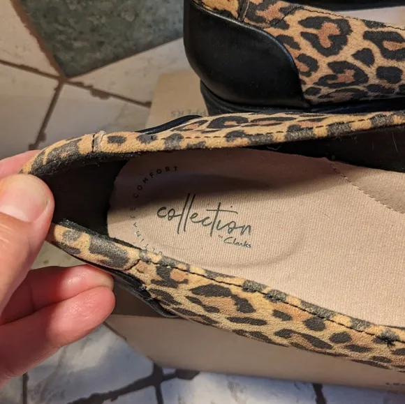 🆕 Clark's leopard print shoes, 11M, NEW in box $85.00.  FINAL PRICE DROP