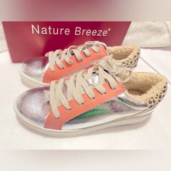 🛍️ Women’s  Natural Breeze Dale  Silver Metallic fashion Sneaker Size: 8 1/2💥