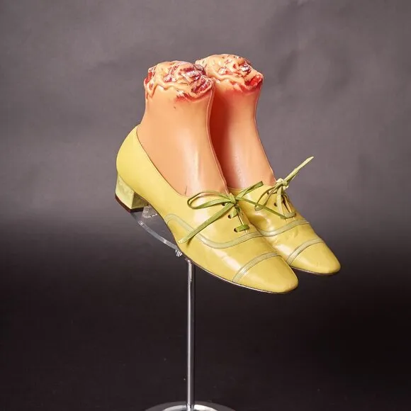 1970s Yellow and Lime Oxford Mod Shoes Heels