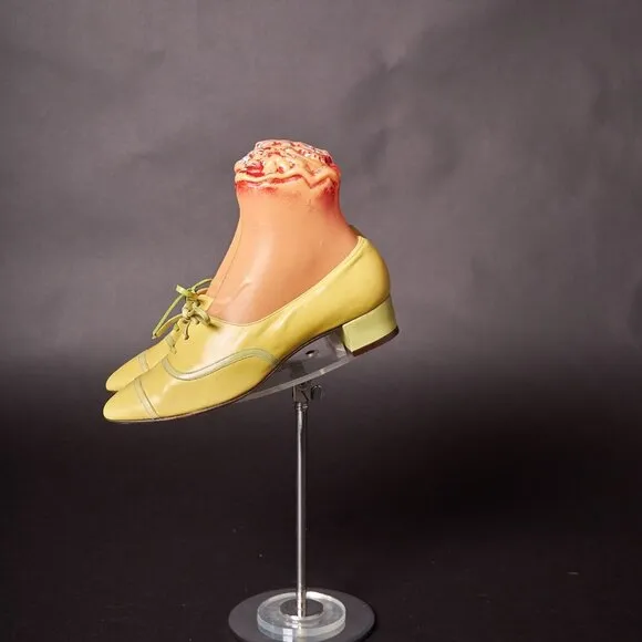 1970s Yellow and Lime Oxford Mod Shoes Heels