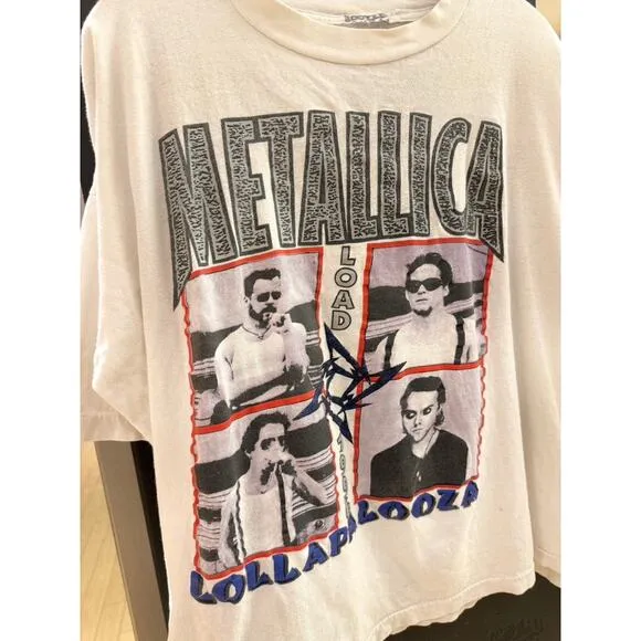 1996 Metallica Lollapalooza Festival 90s Vintage Box Cut Tee Shirt Soundgarden