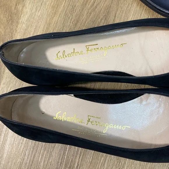 2 Pair Salvatore Ferragamo Women's Leather Shoes size 7A extra narrow