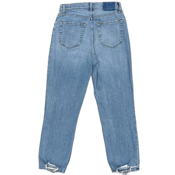 Abercrombie &amp; Fitch The Ankle Straight Ultra High Rise in Light Wash Denim Sz 27