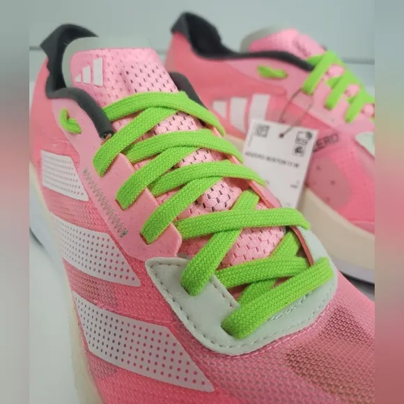 Adidas Adizero Boston 11 Beam Pink Green GX6656 Bright Neon Running shoes sz 6.5