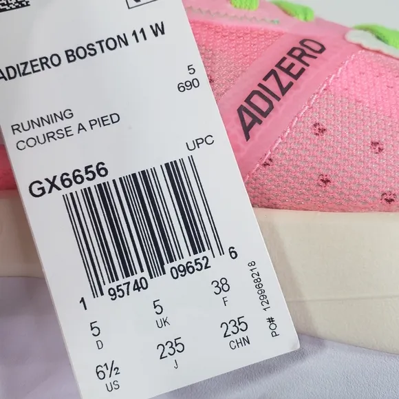 Adidas Adizero Boston 11 Beam Pink Green GX6656 Bright Neon Running shoes sz 6.5