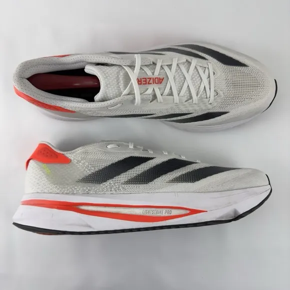 Adidas Adizero SL Running Shoes Men's Size 12.5 | White/Black/Red