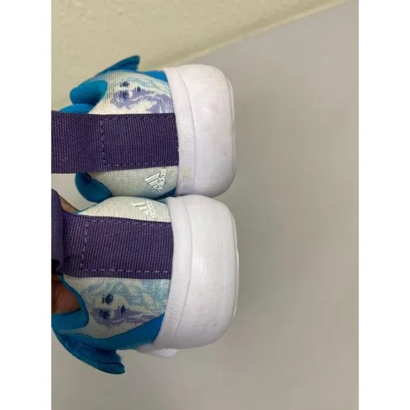 Adidas  Disney Frozen II Elsa Blue White Sneaker Shoes Toddlers Kids Size 4