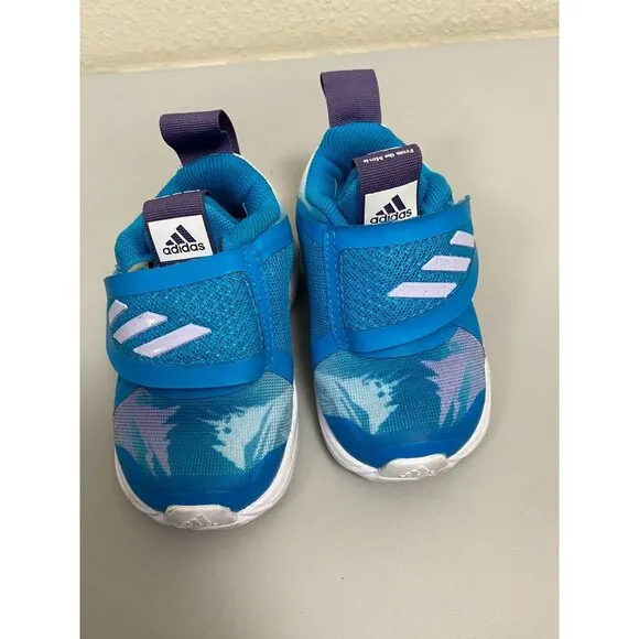 Adidas  Disney Frozen II Elsa Blue White Sneaker Shoes Toddlers Kids Size 4