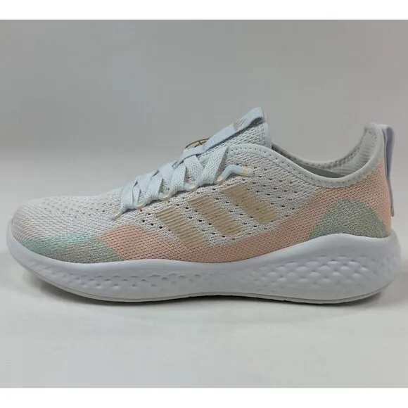 adidas FluidFlow 2.0 Womens 6 White Almost Pink Running Shoes Sneakers GW4015