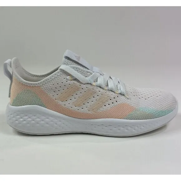 adidas FluidFlow 2.0 Womens 6 White Almost Pink Running Shoes Sneakers GW4015