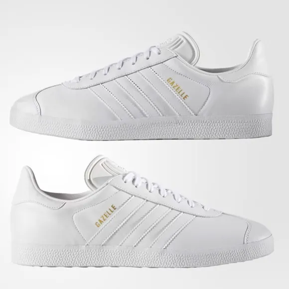 Adidas Gazelle Cloud White Gold Metallic Sneaker Shoe