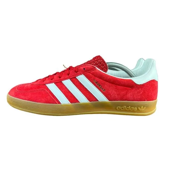 Adidas Gazelle Indoor Scarlet Red White Gum Suede Shoes H06261 Men's Sz 11 - 13