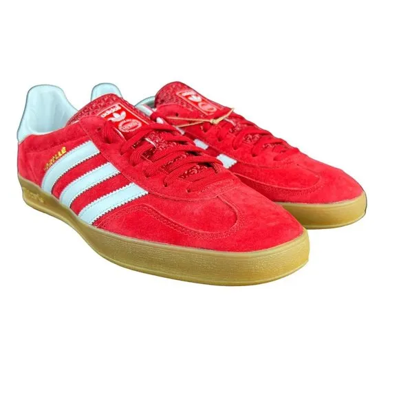 Adidas Gazelle Indoor Scarlet Red White Gum Suede Shoes H06261 Men's Sz 11 - 13