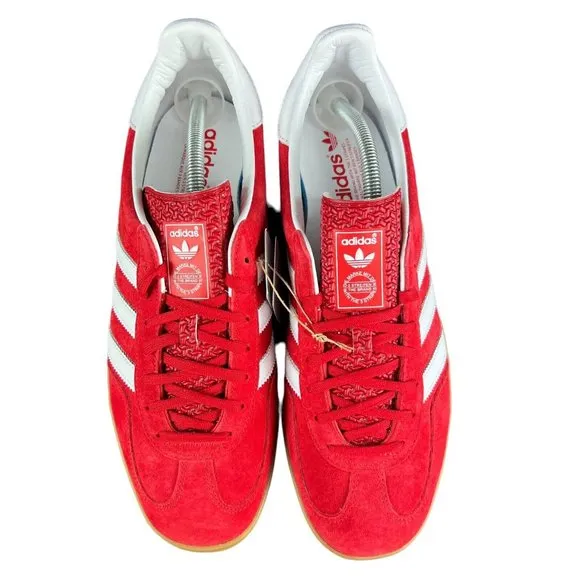 Adidas Gazelle Indoor Scarlet Red White Gum Suede Shoes H06261 Men's Sz 11 - 13
