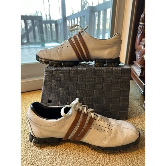 Adidas Golf Shoes, Tour 360‎ Cleats Men's Size 10, White/Brown
