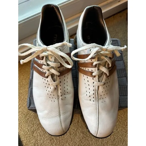 Adidas Golf Shoes, Tour 360‎ Cleats Men's Size 10, White/Brown