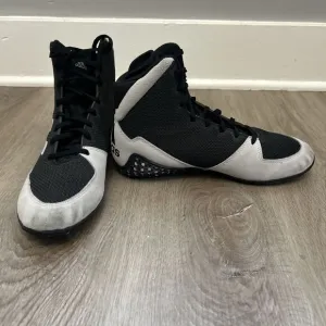 Adidas Mat Wizard 5 Mens Sz 6.5 Wrestling Shoes Black White MMA Boxing Footwear