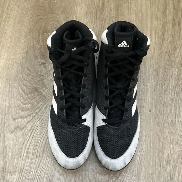 Adidas Mat Wizard 5 Mens Sz 6.5 Wrestling Shoes Black White MMA Boxing Footwear
