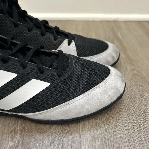 Adidas Mat Wizard 5 Mens Sz 6.5 Wrestling Shoes Black White MMA Boxing Footwear
