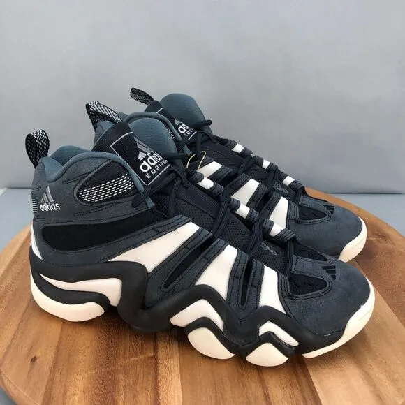 Adidas Mens 8 Shoes Crazy 8 Black White Basketball Shoes Nubuck Cushion Comfort