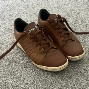 Adidas Mens Adi Cross Brown Leather Spikeless Golf Sneaker