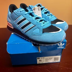 Adidas Mens Blue ZX 750 GW4210 Low Top Lace Up Running Shoes Sz US 9.5 or 11