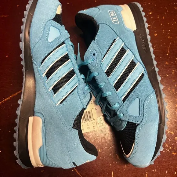 Adidas Mens Blue ZX 750 GW4210 Low Top Lace Up Running Shoes Sz US 9.5 or 11