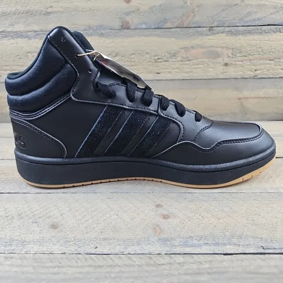 adidas Men's Hoops 3.0 Mid Basketball Shoes Core Black Gum