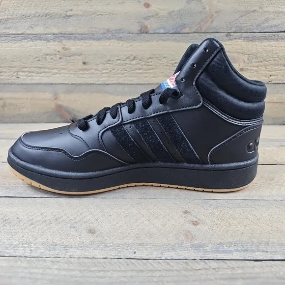 adidas Men's Hoops 3.0 Mid Basketball Shoes Core Black Gum