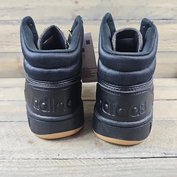 adidas Men's Hoops 3.0 Mid Basketball Shoes Core Black Gum