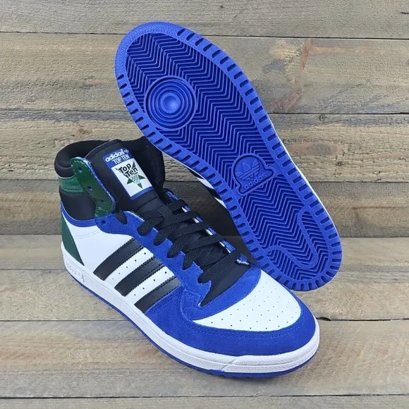 Adidas Men's Top Ten RB Originals High-Top Basketball Shoes Lucid Blue Green NEW