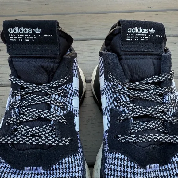 Adidas Nite Jogger in black and white shoes size 8