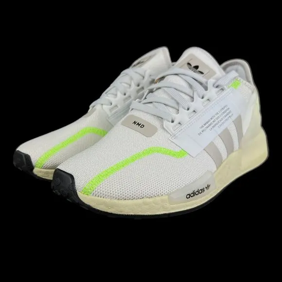 Adidas NMD_R1.V2 White Lime Green Shoes GY6165 Men's Sizes 9 - 13