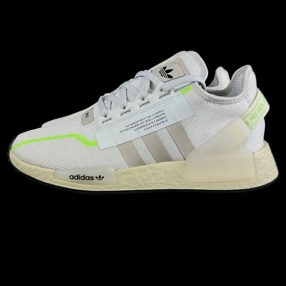 Adidas NMD_R1.V2 White Lime Green Shoes GY6165 Men's Sizes 9 - 13