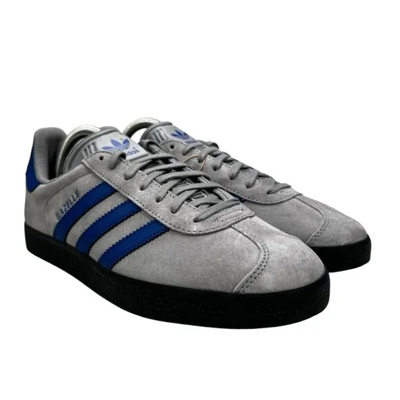 Adidas Originals Gazelle Grey Collegiate Blue Shoes IH3815 Men's Sizes 8.5 -10