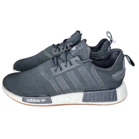 Adidas Originals Mens NMD_R1 Sneakers Running Shoes‎ Lace-Up Black White Size 12