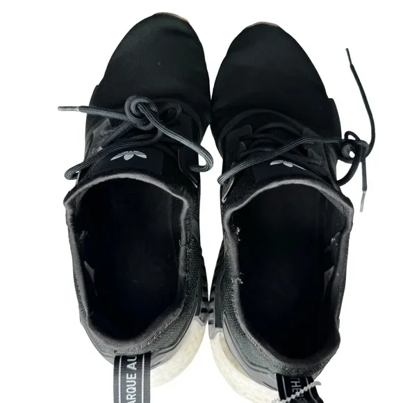 Adidas Originals Mens NMD_R1 Sneakers Running Shoes‎ Lace-Up Black White Size 12