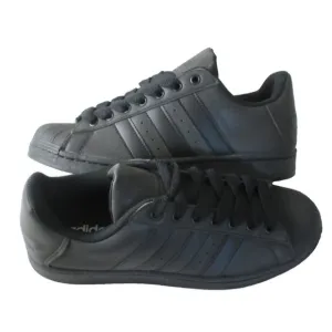 Adidas Originals Men's Superstar All Black Striped Shoes Shelltoe Size 9 NIB