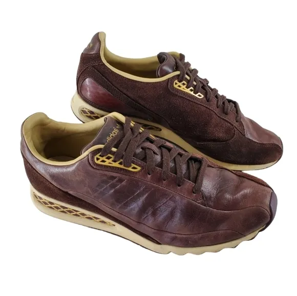 Adidas Originals O Type Run Leather Suede Shoes Mens 8.5 Brown Fashion College