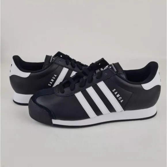 Adidas Originals SAMOA J G20687 Leather Shoes Black White