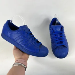 Adidas Pharrell Williams Superstar Men's 10.5 Blue Leather Athletic Shoes S41814