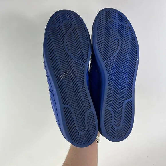 Adidas Pharrell Williams Superstar Men's 10.5 Blue Leather Athletic Shoes S41814