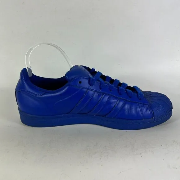 Adidas Pharrell Williams Superstar Men's 10.5 Blue Leather Athletic Shoes S41814