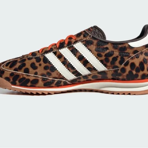 Adidas SL 72 OG SHOES Brown and Orange Sneakers with Leopard Print W 8/M 7 NIB