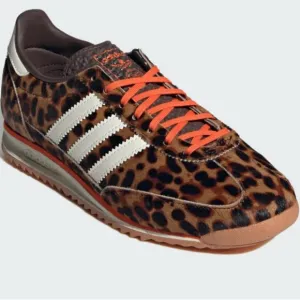 Adidas SL 72 OG SHOES Brown and Orange Sneakers with Leopard Print W 8/M 7 NIB