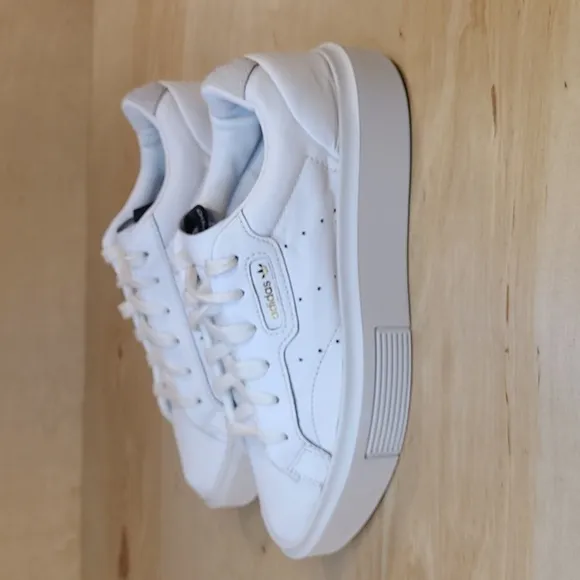Adidas Sleek Super Footwear White Leather Shoes