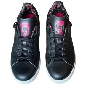 Adidas Stan Smith Black Floral Cuff Fashion‎ Tennis Shoes Womens 7.5 UK 6 EU 39