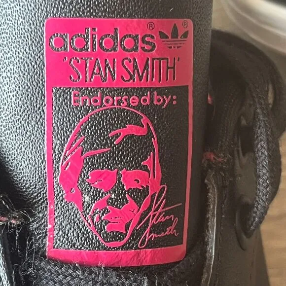 Adidas Stan Smith Black Floral Cuff Fashion‎ Tennis Shoes Womens 7.5 UK 6 EU 39